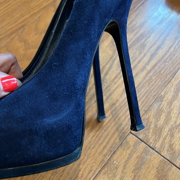 YSL! Classics! Timeless! Navy Blue Suede. Size 38.5 - Picture 5 of 12